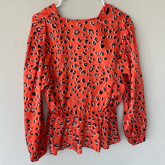 Anthropologie Leopard Peplum Blouse Top NWT - Picture 3 of 4